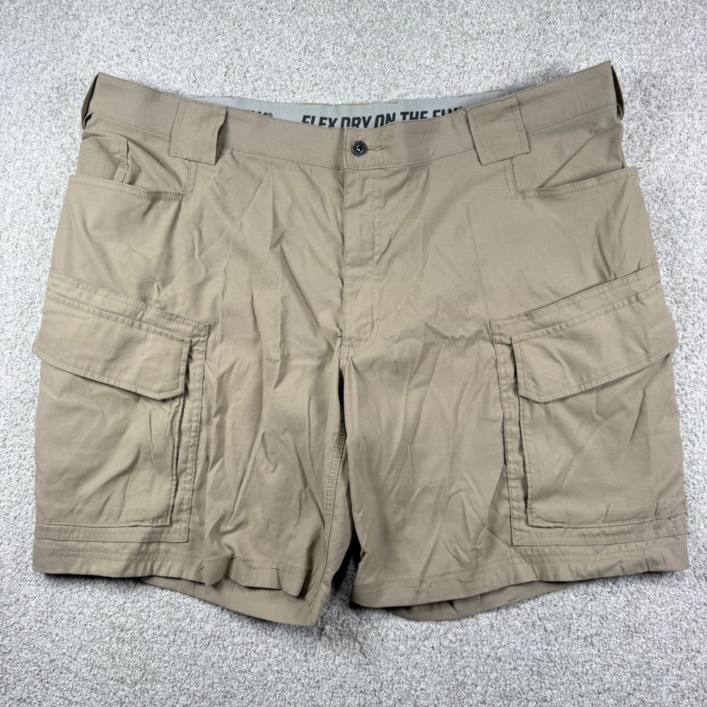 Duluth Trading Co Cargo Shorts Men 44 Tan Flex Dry On The Fly Relaxed Fit